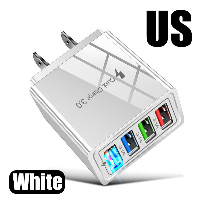 4-Port USB Wall Charger – Fast 5V/3A Output