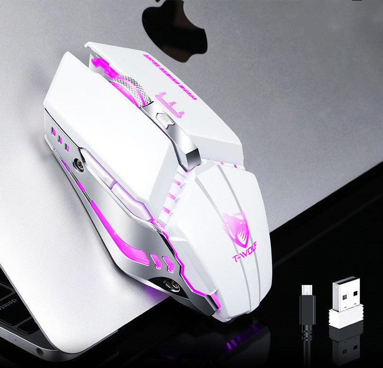 Wireless Silent Charging Gaming Mouse with LED Glow