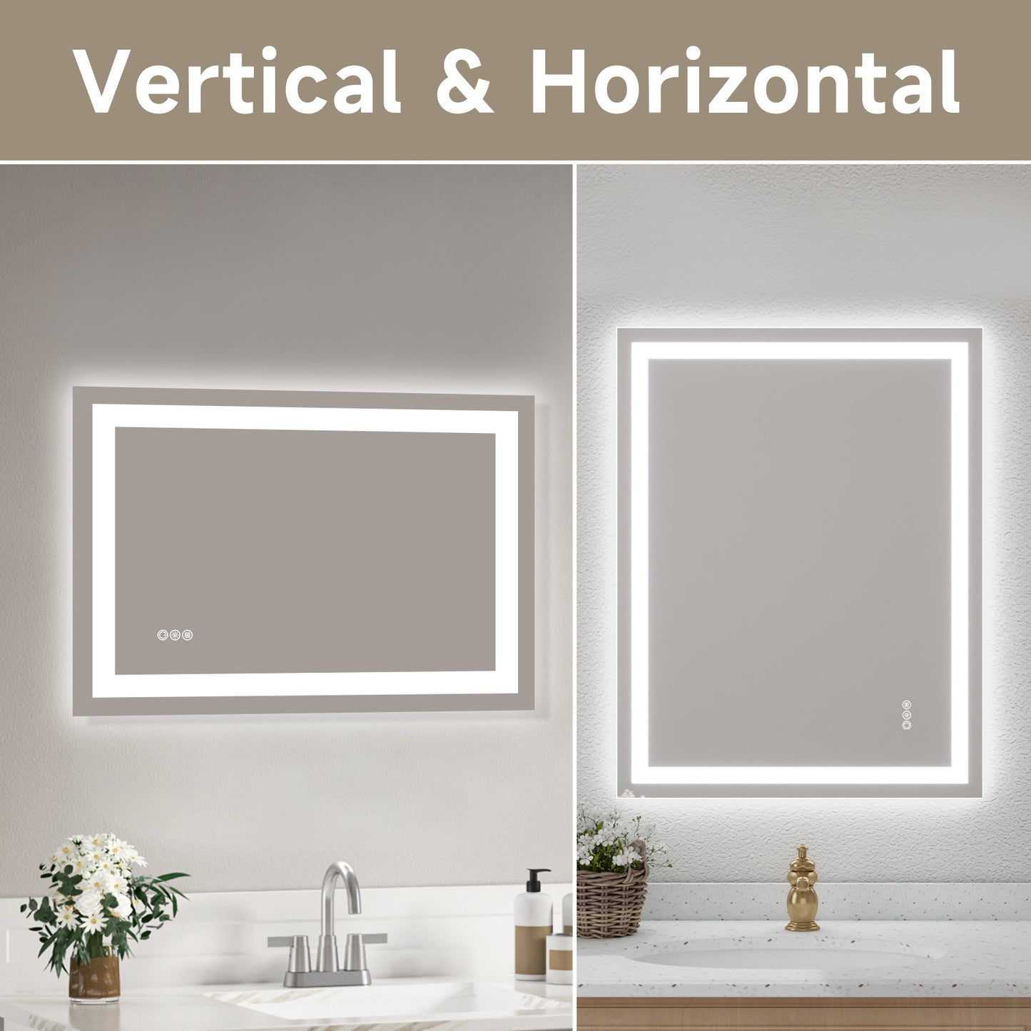 Anti-Fog Smart Mirror with Dual LED Strips - SAVE $575