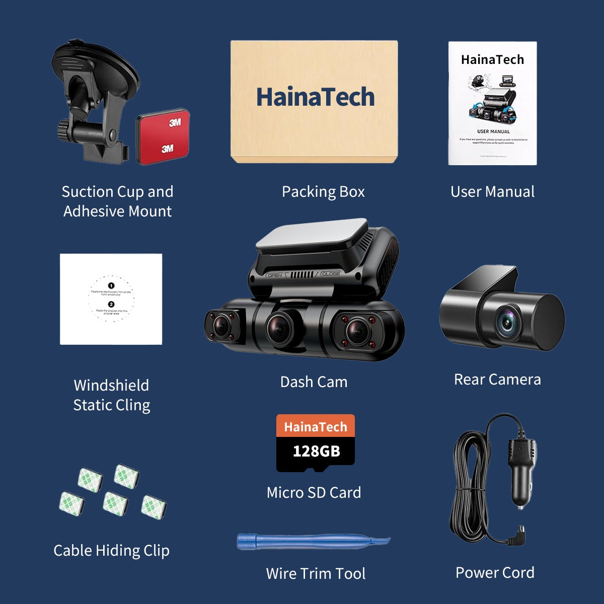 Haina tech 360° Dash Cam – Full Surround View, GPS, Wi-Fi, Night Vision + Free 128GB Card - SAVE $102