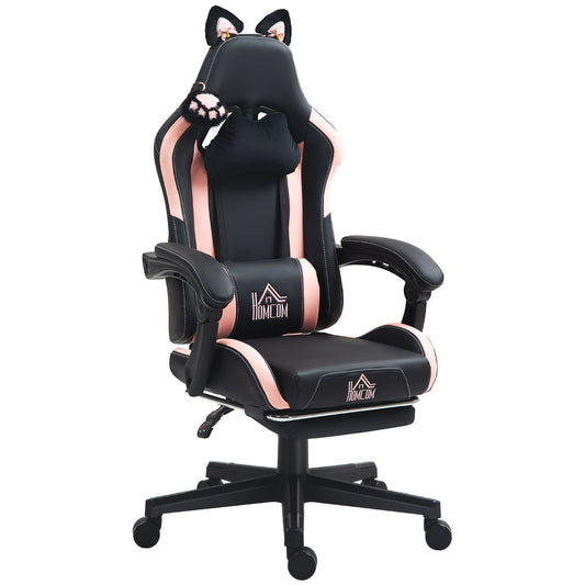 Pink Ergonomic Gaming Chair – Adjustable Racing Design