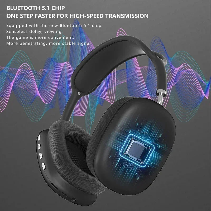 P9 Wireless Bluetooth Headphones – Sports & Gaming Headset with Mic, Noise-Cancelling Earbuds