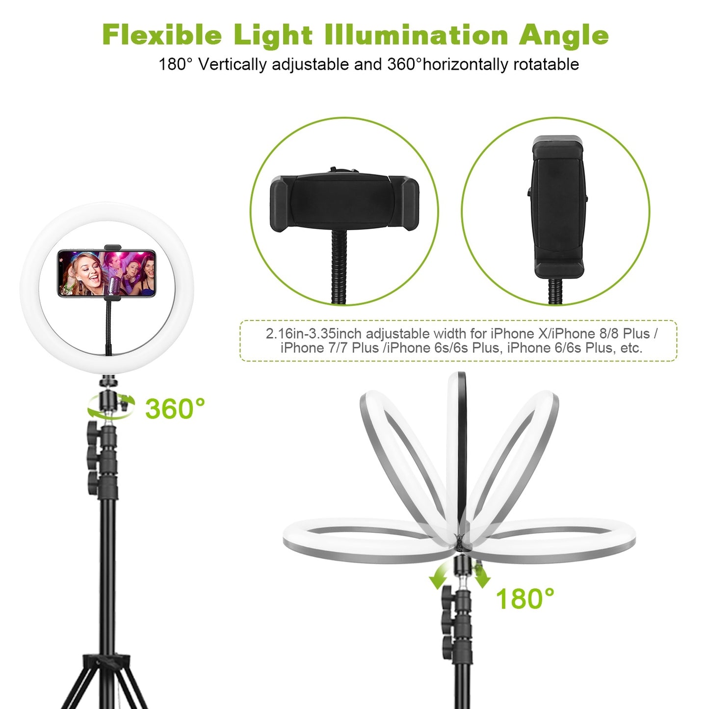 “LED Selfie Ring Light 10in – Adjustable Tripod, Phone Holder, USB Powered for Videos & Makeup”