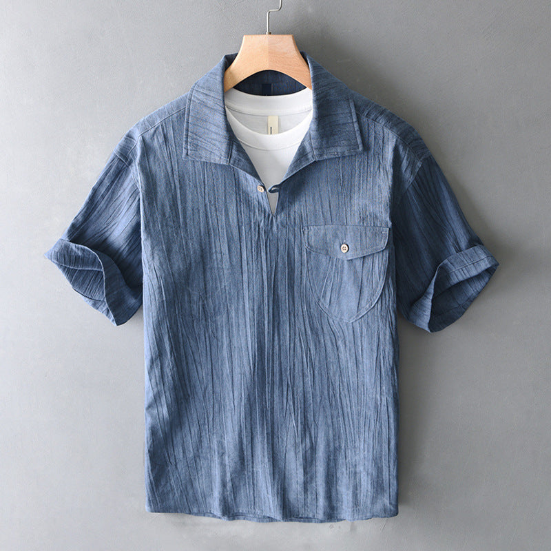 Men’s Retro Cotton-Linen Short Sleeve Shirt | Save 20% Today!