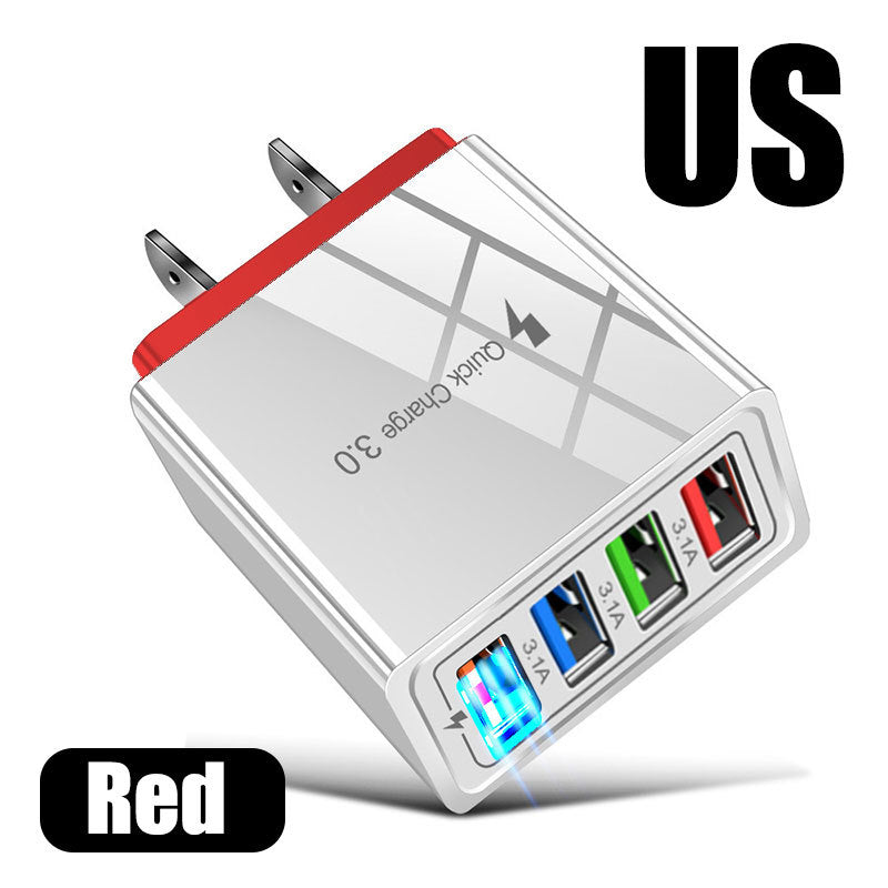 4-Port USB Wall Charger – Fast 5V/3A Output