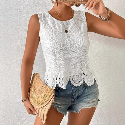 Floral Lace Sleeveless Top – | Save 20% Today!