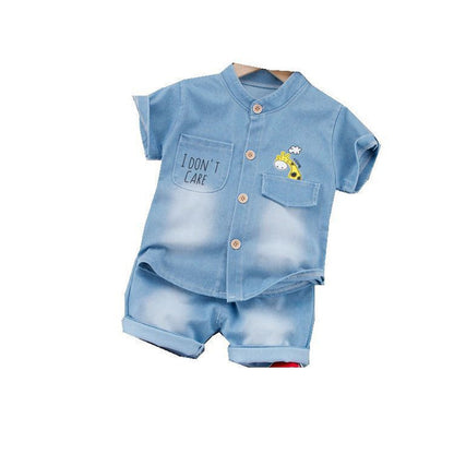 Boys’ Denim Two-Piece Set – Short-Sleeve Top & Shorts • Save 30% Today!
