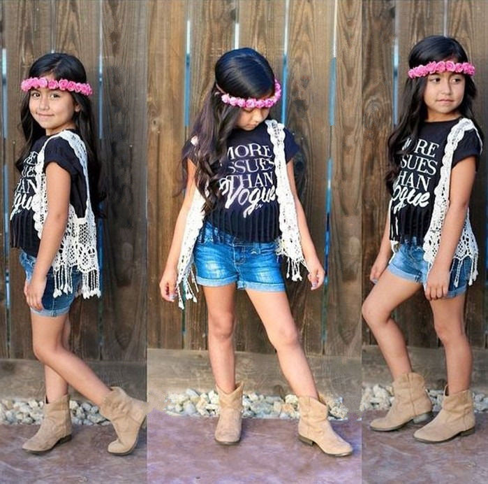 Girls Summer Black & White Letter Print Tee – Soft, stylish, and perfect for everyday wear. Save 30% today!