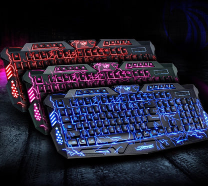 J10 Wired Gaming Keyboard & Colorful Backlit Gaming Mouse Set