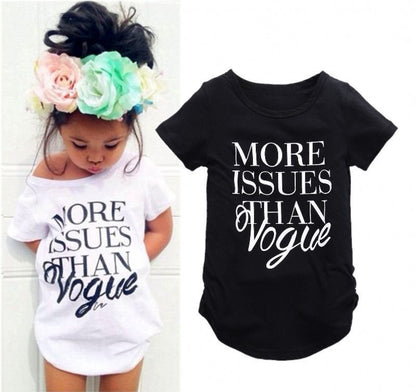 Girls Summer Black & White Letter Print Tee – Soft, stylish, and perfect for everyday wear. Save 30% today!