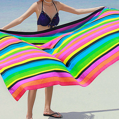 Extra Large Striped Beach Towel – Soft, Fast-Drying & Perfect for Travel | Save 10% Today!