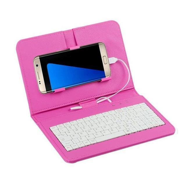 Slim Leather Phone Case with Bluetooth Keyboard