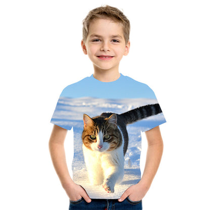 Boys’ 3D Digital Print Short Sleeve T-Shirt – Save 30% Today!