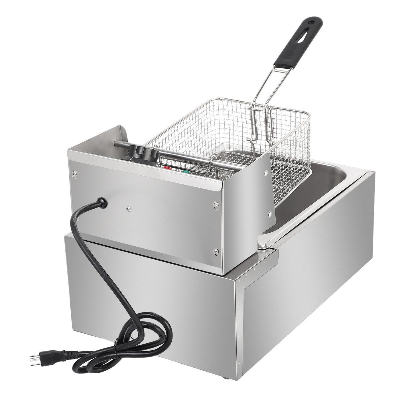 Electric Fryer Silver Stainless Steel Single Cylinder - SAVE 30%