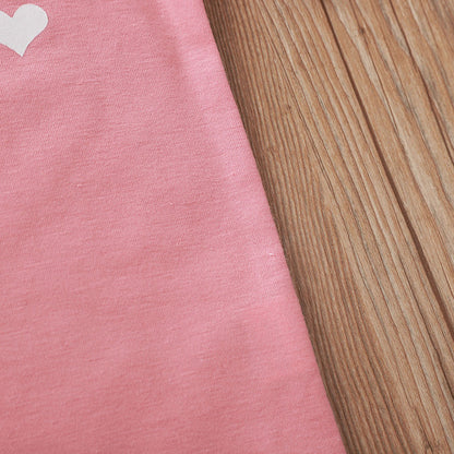 Girls Casual Heart & Letter Print Tee – Cute, comfy, and perfect for summer days. Save 30% today!
