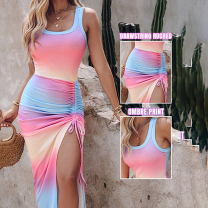 Women’s Ruched Bodycon Summer Dress – Side Split Detail | Save 30% Today!