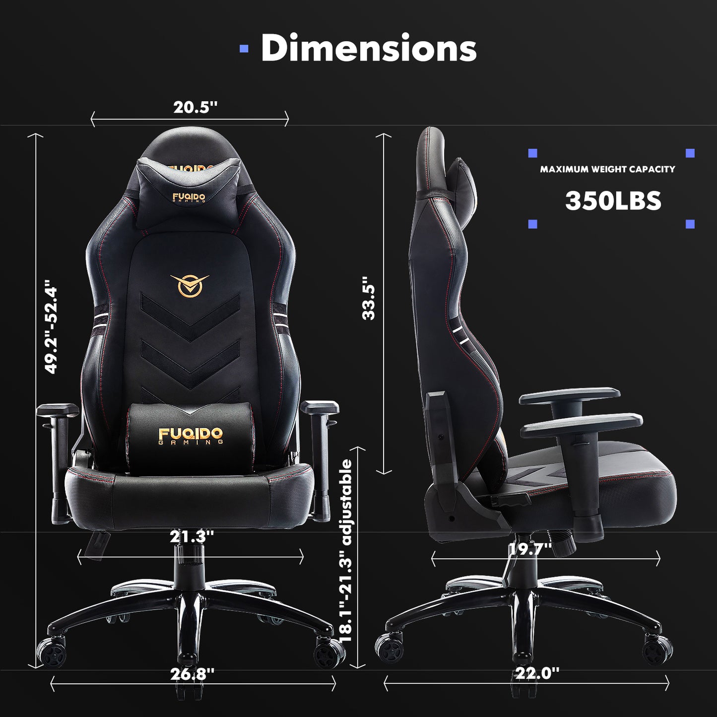350lbs Racing Gaming Chair – Tall Ergonomic Computer Seat