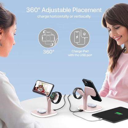 5-in-1 Magnetic Real Wireless Desktop Fast Charging Station For Multiple Devices - SAVE $53