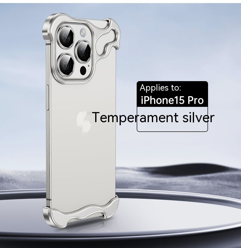 “Metal Corner Shockproof Frameless Phone Case – Anti-Fall Protection”