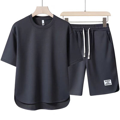 Men’s Summer Short Sleeve Lounge Set – Casual Round Neck Tee |Save 10% Today!