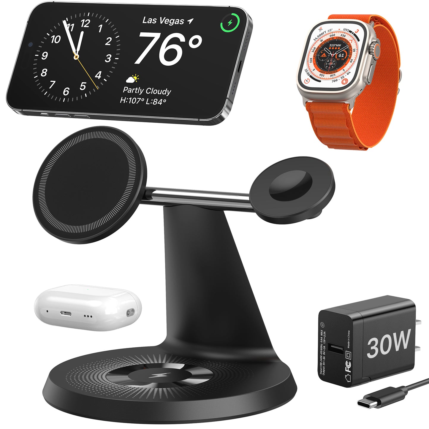 Luxury 3-in-1 MagSafe Charging Stand – Fast, Secure & Stylish - SAVE $83