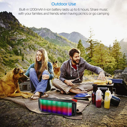 Multicolor LED Bluetooth Speaker – FM, USB, Aux for Travel & Party - SAVE $12