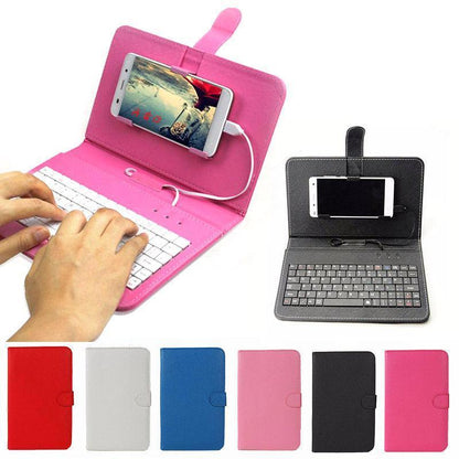 Slim Leather Phone Case with Bluetooth Keyboard