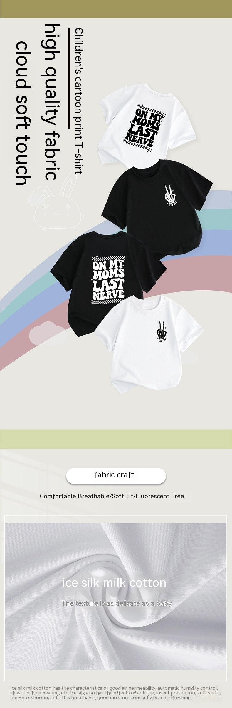 Kids Letter Print Casual Tee – Soft, comfy round-neck design perfect for everyday wear. Save 30% today!