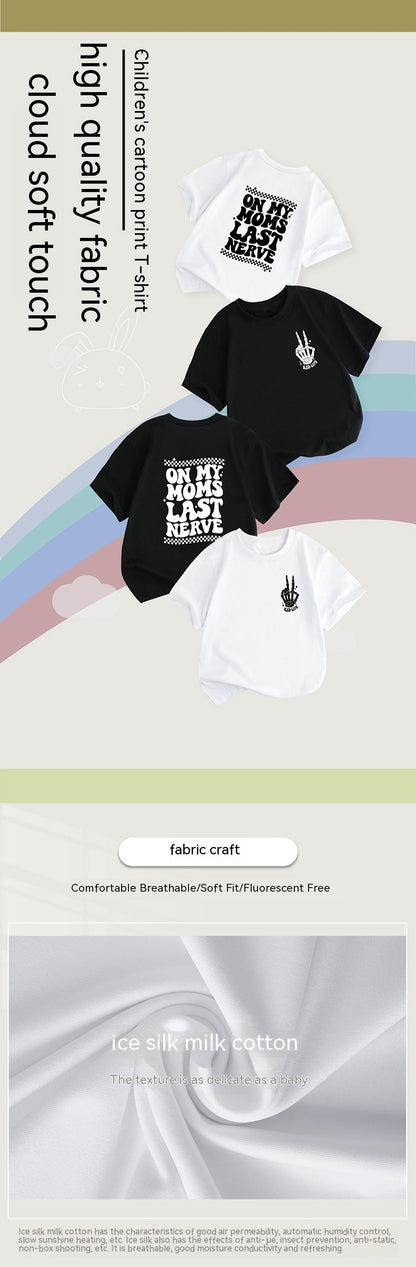 Kids Letter Print Casual Tee – Soft, comfy round-neck design perfect for everyday wear. Save 30% today!