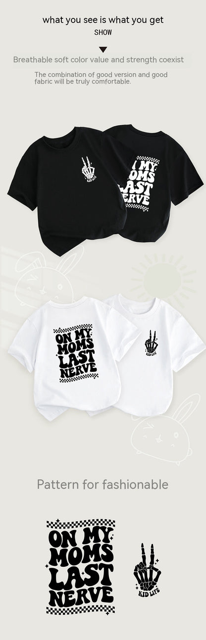 Kids Letter Print Casual Tee – Soft, comfy round-neck design perfect for everyday wear. Save 30% today!