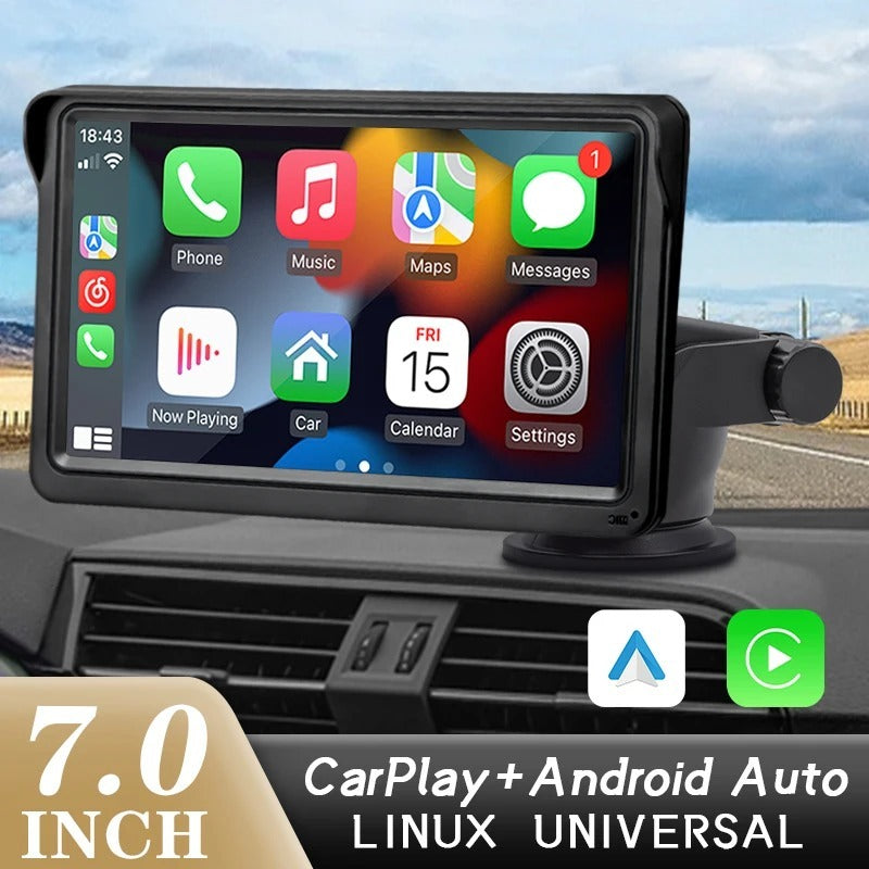 7" Car Entertainment Display – Wireless CarPlay + Android Auto Ready - SAVE UPTO $208