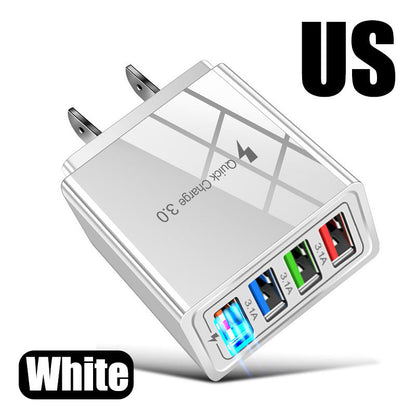 4-Port USB Wall Charger – Fast 5V/3A Output