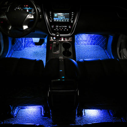 4PCS Car Interior LED Ambient Lights – Blue DC 12V