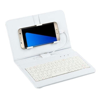 Slim Leather Phone Case with Bluetooth Keyboard