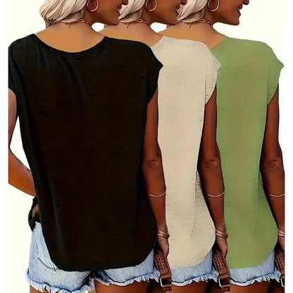 3-Pack Women’s V-Neck Summer Tank Tops | Save 20% Today!” ✨
