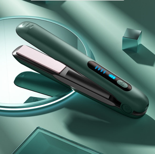 Portable USB Rechargeable Hair Straightener – 2-in-1 Curler with 4 Heat Levels (200°C) - Save 30%