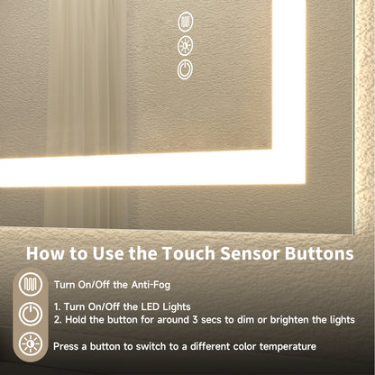 Anti-Fog Smart Mirror with Dual LED Strips - SAVE $575