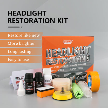HGKJ Ultimate Car Headlight Repair Kit – Crystal Clear Finish