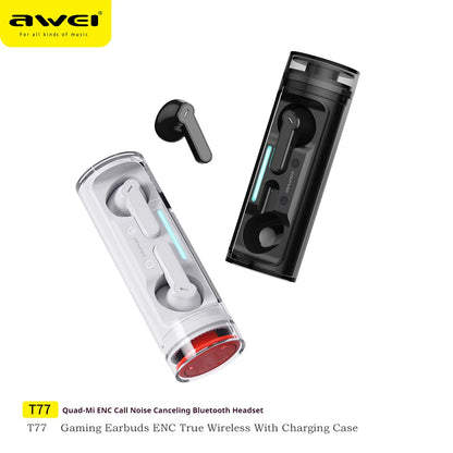 AWEI Bluetooth Headset with 4-Mic Environmental Noise Cancellation