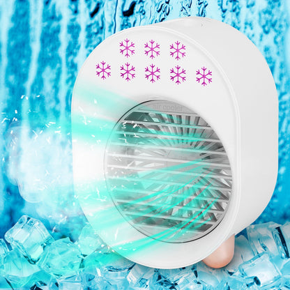 "Win a 4-in-1 Portable Mini Air Conditioner Fan – USB Rechargeable, Mist Cooling, Humidifier & LED Lights! Exclusive Giveaway Only!"