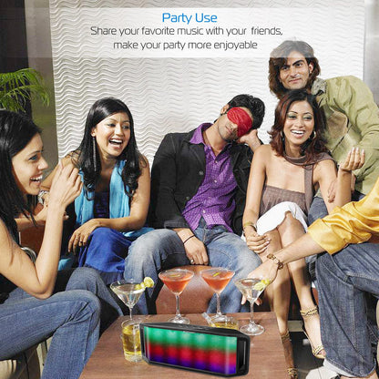 Multicolor LED Bluetooth Speaker – FM, USB, Aux for Travel & Party - SAVE $12