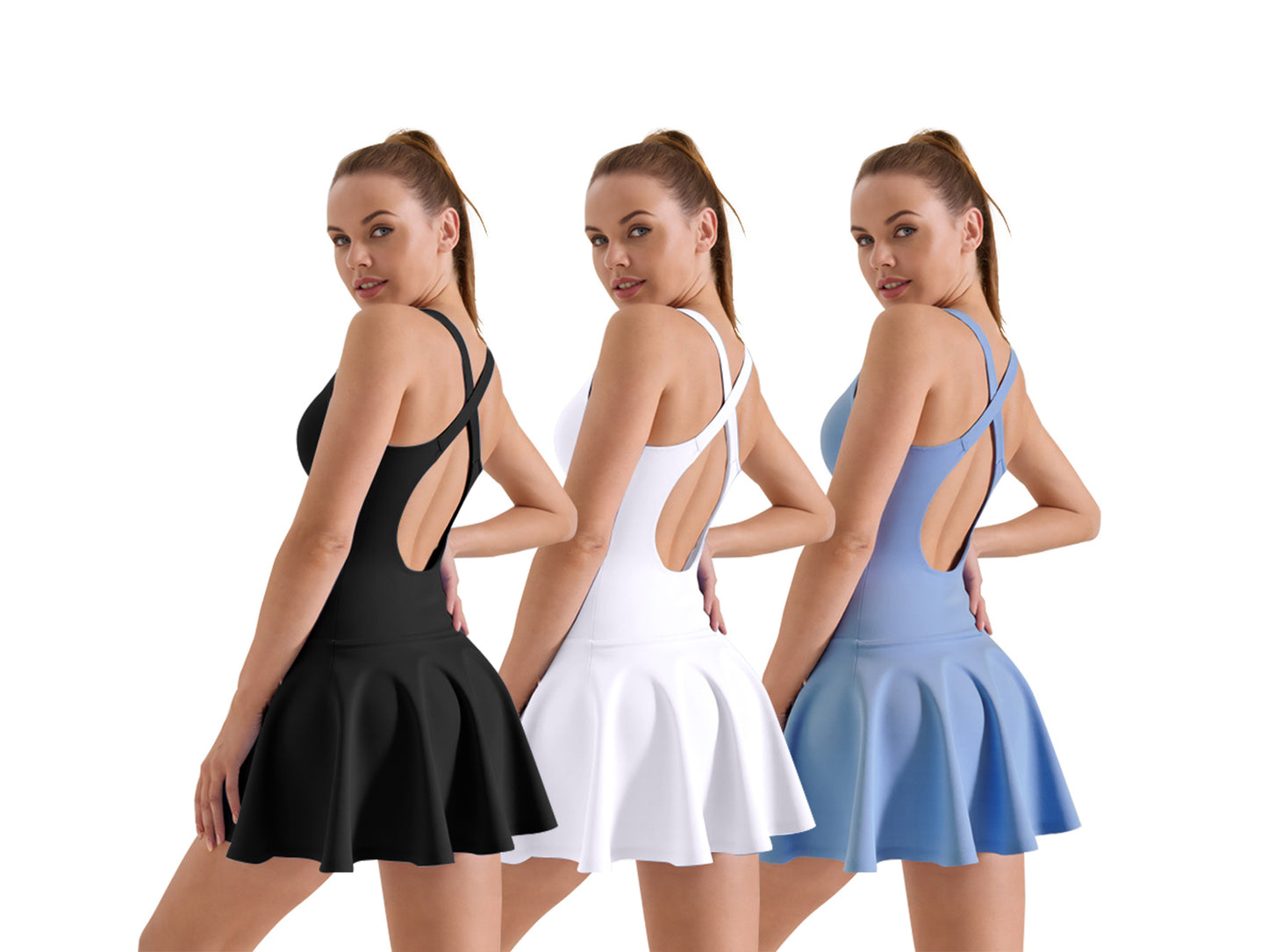 3-Pack High-Stretch Summer Active Dresses – Anti-Ride, Comfort Fit | Save 30% Today!