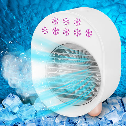 "Win a 4-in-1 Portable Mini Air Conditioner Fan – USB Rechargeable, Mist Cooling, Humidifier & LED Lights! Exclusive Giveaway Only!"