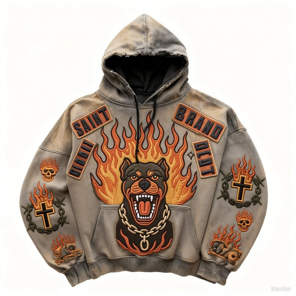 Retro Graphic Print Hoodie – Loose, Comfy Oversized Fit - Save 30%