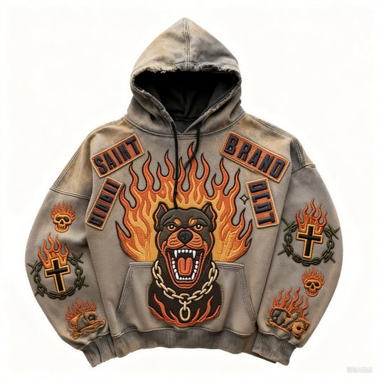 Retro Graphic Print Hoodie – Loose, Comfy Oversized Fit - Save 30%