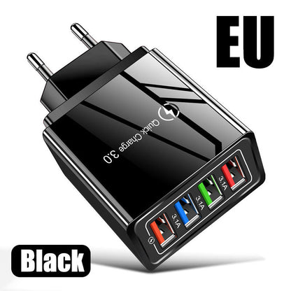 4-Port USB Wall Charger – Fast 5V/3A Output