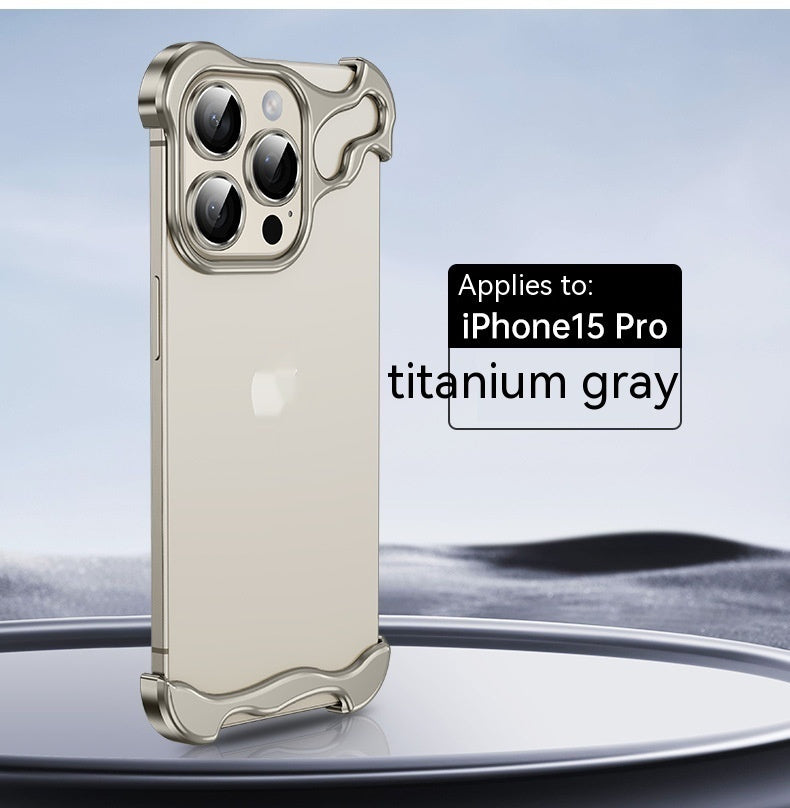 “Metal Corner Shockproof Frameless Phone Case – Anti-Fall Protection”