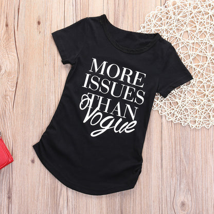 Girls Summer Black & White Letter Print Tee – Soft, stylish, and perfect for everyday wear. Save 30% today!