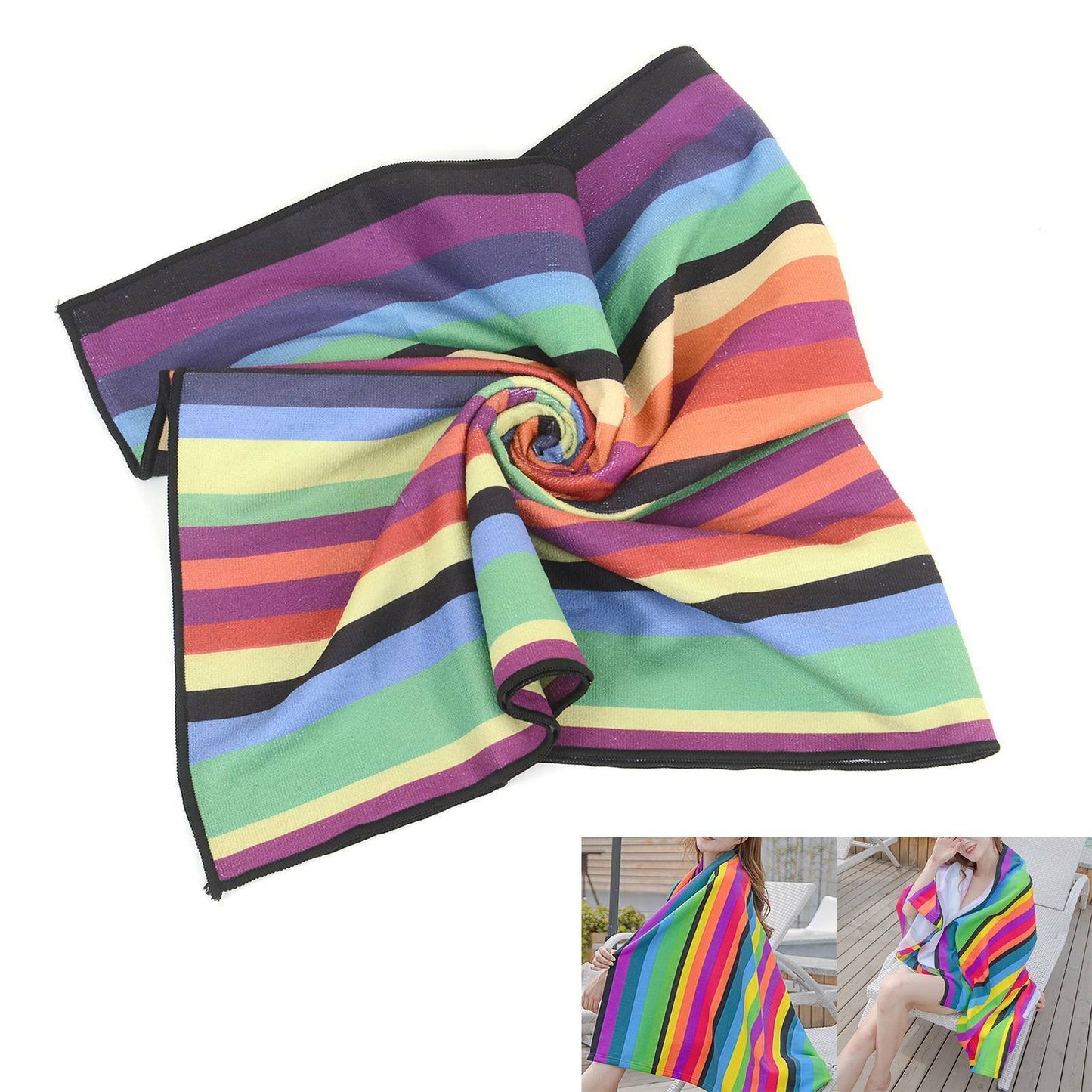 Extra Large Striped Beach Towel – Soft, Fast-Drying & Perfect for Travel | Save 10% Today!