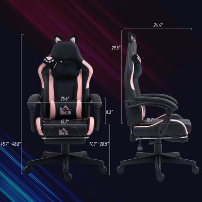Pink Ergonomic Gaming Chair – Adjustable Racing Design